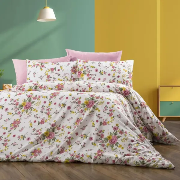 BATTAL BOY RANFORCE NEVRESİM TAKIMI ( LASTİKLİ ÇARŞAF ) PEMBE GÜL