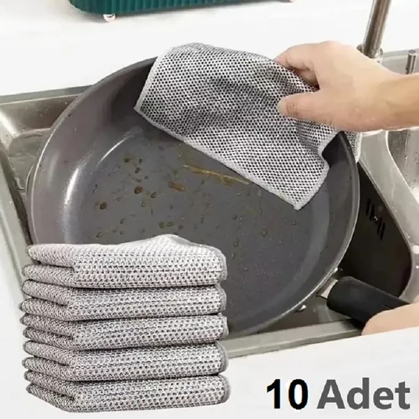 İthal 2 Katlı Ovma Tel Bez ( 10 ad.)