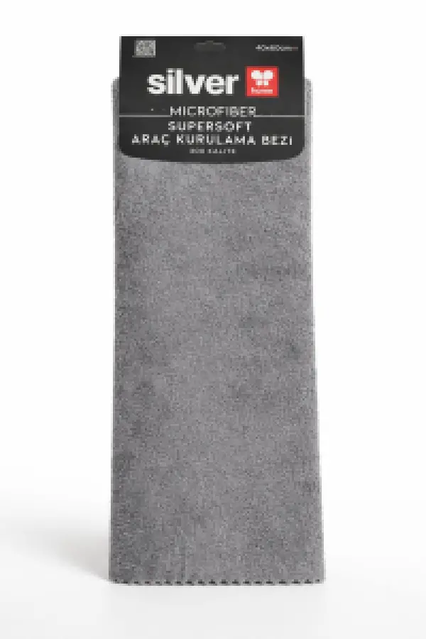 Silver Home Supersoft Mikrofiber Bez Süper Emici Araç Kurulama Bezi (40x60) ( GRİ ) KARTELALI 