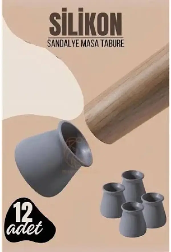 sandalye ayağı 12li gri renk