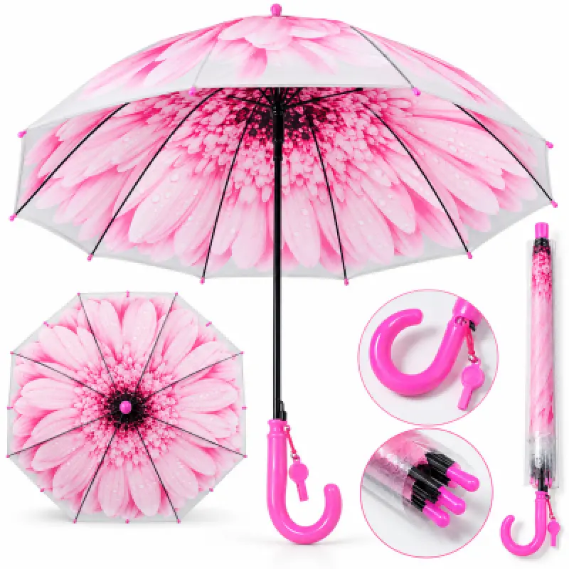 Şemsiye Çiçek Desenli - PEMBE