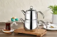 Eda BÜYÜK Çelik Kulplu Çaydanlık Takımı ALT 3.00 lt ÜST 1.50 lt ( ZK-522 )