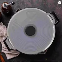SİLİKON Tencere Kapağı 23 cm. GRİ - SİYAH