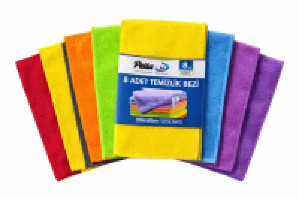 Pella (8'li) Çok Amaçlı Genel Temizlik Bezi, Mikrofiber (Havlu Bez) 30X30cm (1adet)